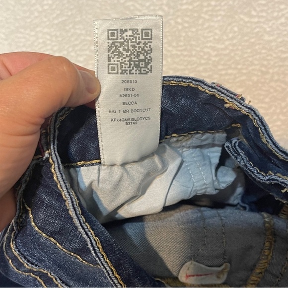 True Religion Becca Mid Rise Bootcut Jeans Pink Stitch Women's 28 - Picture 11 of 11